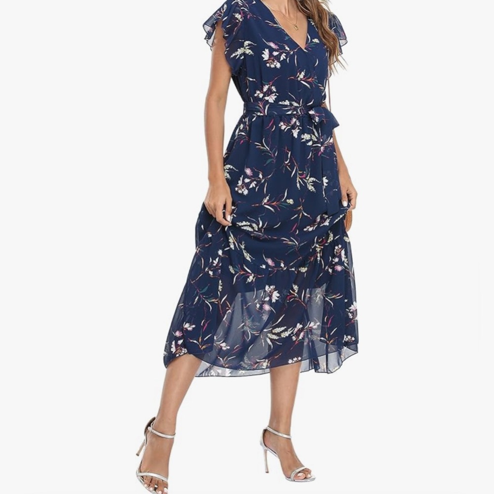 Vintage Clothing Women Wrap V-Neck Sundress